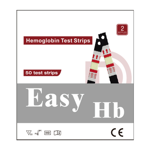 Tiras de prueba de hemoglobina en sangre EasyHb, 50 Uds., tiras de prueba de hemoglobina, tiras de medidor de hemoglobina (tiras con fecha de caducidad 2022-07) ► Foto 1/2