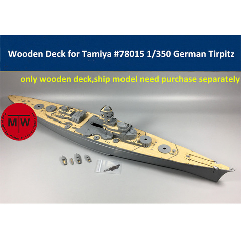 Cubierta de madera a escala 1/350 para Tamiya 78015, modelo de Battleship alemán Tirpitz CY350014 ► Foto 1/4