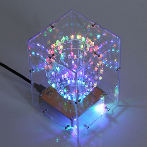 Bola cúbica LED RGB con carcasa, Kit electrónico creativo, Control remoto, luces nocturnas, DIY ► Foto 1/6