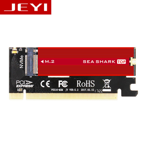 JEYI MX16 + SeaShark M.2 NVMe SSD NGFF a PCIE 3,0 X16 adaptador M Tarjeta de apoyo PCI Express 3,0x4 tamaño 2230-2280 m.2 de velocidad completa ► Foto 1/6