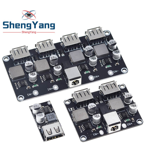 Convertidor USB QC3.0 QC2.0, módulo de reducción de carga, 6-32V, 9V, 12V, 24V, placa de circuito de carga rápida de 5V ► Foto 1/6