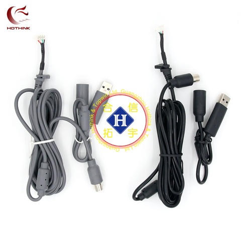 HOTHINK negro/Grey 1,8 m USB juego de Cable para XBOX 360/XBOX 360 Slim controlador con Cable de reparación de la parte ► Foto 1/1
