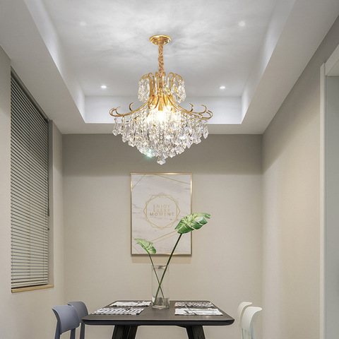 Candelabro LED de cristal dorado o plateado para comedor, dormitorio, salón moderno ► Foto 1/1