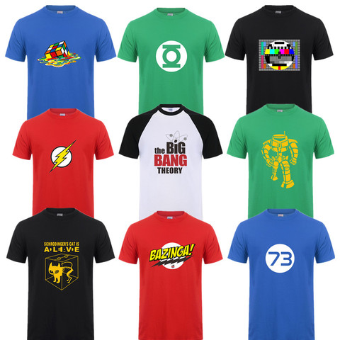 Camiseta de manga corta con logotipo de Big Bang Theory para hombre, Camiseta de algodón con logotipo de Penny y Sheldon Cooper ► Foto 1/6