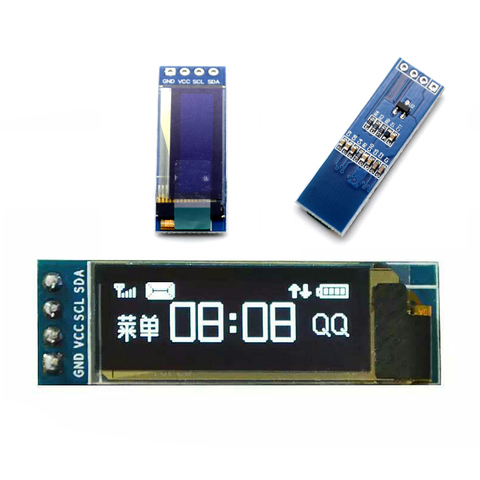 Pantalla LCD blanca OLED de 0,91 pulgadas, 128x32, 128, 32 I2C, interfaz IIC, módulo de pantalla LCD 0,91 