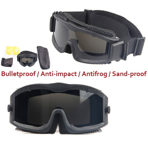Airsoft Paintball gafas para balística USMC ejército militar gafas caza tiro Anti-niebla táctico gafas lente ► Foto 1/6