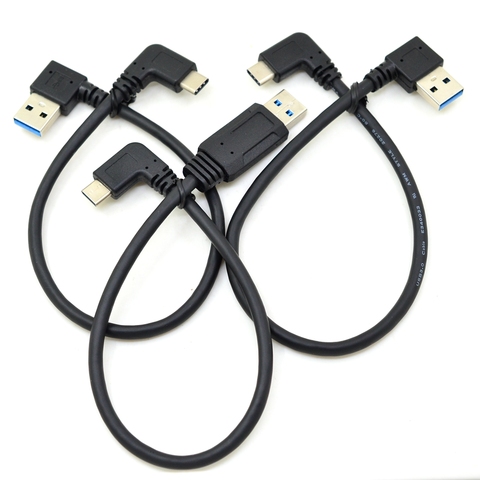 90 grados USB C Cable USB 3,0 A USB tipo C ángulo izquierdo/Derecho sincronización de datos y Cable para cargar USB-C Adaptador convertidor doble ángulo ► Foto 1/6