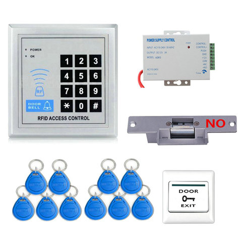 MOUNTAINONE-sistema de Control de acceso de puerta, juego completo RFID (Cerradura eléctrica + fuente de alimentación + teclado de puerta de proximidad) ► Foto 1/1