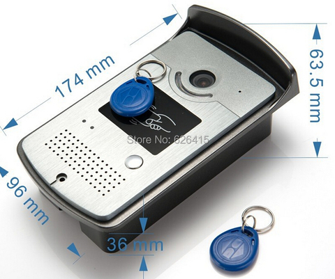 Video intercomunicador sistema de teléfono de puerta 1 lector de tarjetas RFID HD timbre Cámara en Stock venta al por mayor ► Foto 1/6
