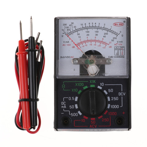 Herramienta de multímetro analógico, voltímetro DC/AC 1000V, amperímetro de 250mA, medidor de resistencia de 1K ► Foto 1/6