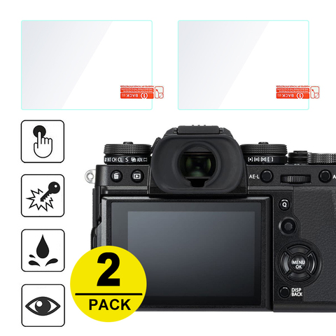 2x Protector de pantalla de vidrio templado para Fujifilm X-T3 X-H1 X-T2 X-T1 X-T100 X-T20 X-T30 XF10 X-E3 X70 X-Pro2 X-Pro1 X100T X100F ► Foto 1/4