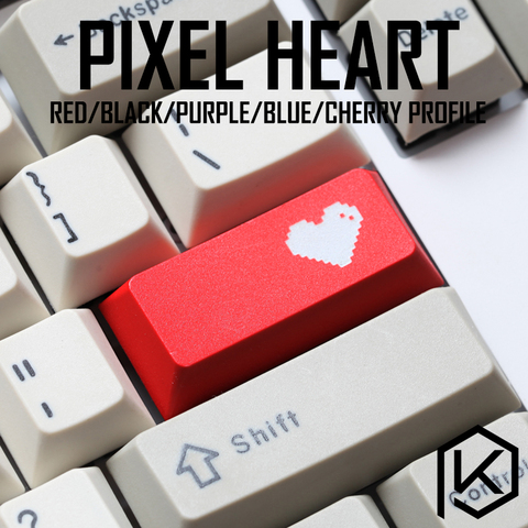 Novedad cherry perfil dip colorante escultura pbt keycap para teclado mecánico grabado láser leyenda del corazón del pixel entrar negro rojo azul ► Foto 1/1