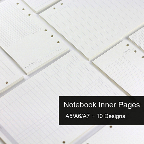 A5 A6 A7 recambio de cuaderno de hojas sueltas, carpeta espiral, diario de página interior, planificador semanal mensual para hacer la lista, línea de puntos, cuadrícula en el interior del papel ► Foto 1/6