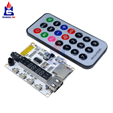 Diymore-Placa de decodificación Digital inalámbrica, módulo de sonido de Audio Micro SD con pantalla LED, Control remoto IR para coche, Bluetooth, FM, MP3 ► Foto 1/6