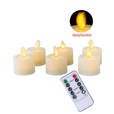 Paquete de 2 velas postizas con batería a distancia, sin llama, parpadeante, para luz LED con forma de vela pequeña de Navidad ► Foto 1/1