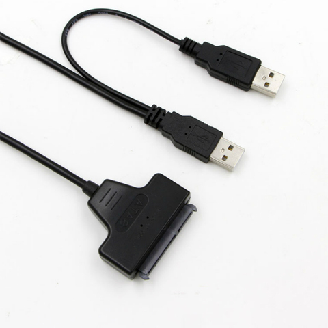 SATA a USB 2,0 a 7, adaptadores de Cables de 22 Pines, potencia externa para convertidor de disco duro Hdd Ssd de 2,5 pulgadas ► Foto 1/3