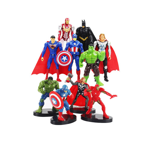 6 unids/set 8-10 cm Super Hero los Vengadores figuras de acción juguetes set Spiderman Capitán América Hulk ► Foto 1/6