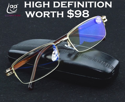 Gafas de lectura de alta calidad para hombres, lentes de lectura masculinos de alta calidad con protección para los ojos, antirrayos, color dorado, con SENATOR'S, 1 + 1,5 + 2 + 2,5 + 3 + 3,5 + 4 ► Foto 1/6