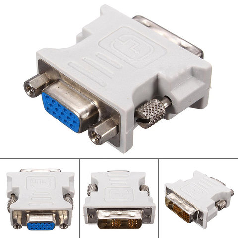 Mayitr-Adaptador de DVI-D profesional a VGA, convertidor de 18 + 1 Pin DVI macho a 15 pines VGA, adaptador de enchufe hembra para pc y portátil, 1 ud. ► Foto 1/6