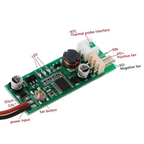 Controlador de temperatura de 12V CC, controlador de velocidad denosado, encendido/apagado para ventilador de PC, alarma, venta al por mayor y envío directo ► Foto 1/6