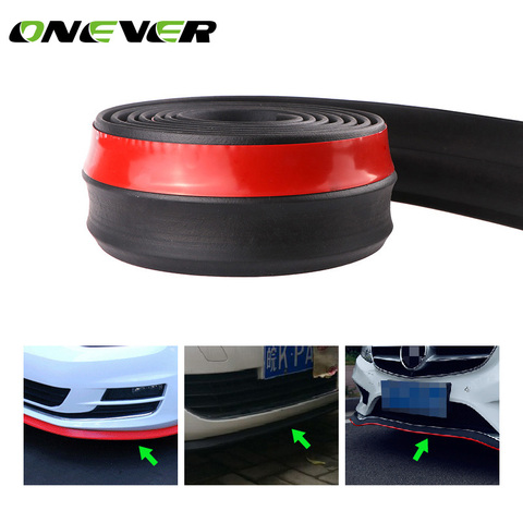 2.5 M/8.2ft Coche Universal Pegatina Labio Faldón Lateral Protector Frente Lip Spoiler Coche Tira De Goma 60mm Ancho Exterior Parachoques Tira ► Foto 1/6