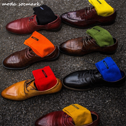 Moda Socmark-Calcetines de algodón peinado para hombre, calcetín de negocios, varios colores, estilo británico ► Foto 1/6