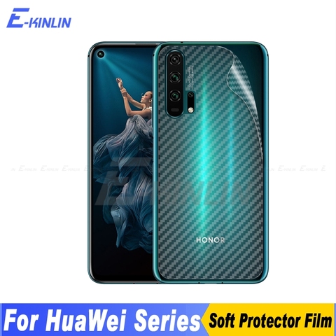 Protector de pantalla de la contraportada de fibra de carbono 3D para HuaWei Honor Mate 30 20 10 Lite Pro Plus película adhesiva no Vidrio Templado ► Foto 1/6