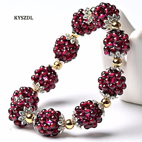 KYSZDL-pulsera de cristal granate Natural para mujer, gran oferta, regalos de joyería ► Foto 1/6