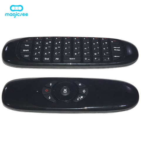 C120 todo en uno 2,4G air mouse recargable teclado de control remoto inalámbrico para Android TV caja de ordenador en inglés y ruso versión ► Foto 1/6