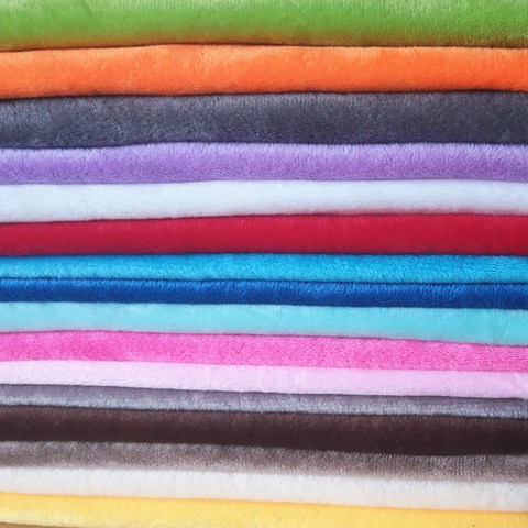 Multicolores 1mm suave tela Minky de lana de poliéster de lana cepillada telas para Patchwork coser muñeca juguetes de peluche de tela 50x50 cm ► Foto 1/6