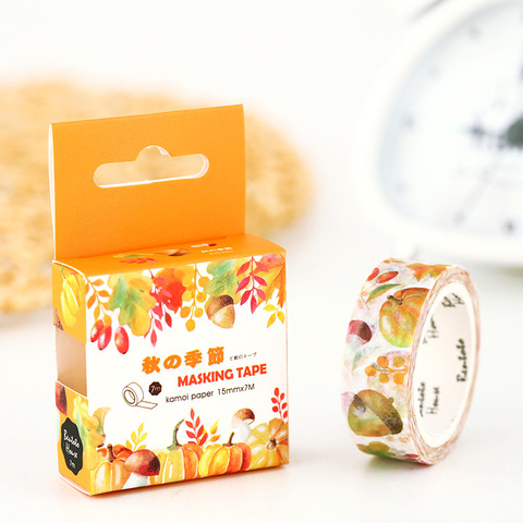 Cinta Washi de otoño, cinta decorativa Diy para álbum de recortes, cinta adhesiva, conjunto de cinta adhesiva, etiqueta adhesiva ► Foto 1/2