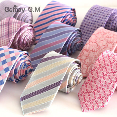 Alta Calidad Nuevo Estilo de Color Rosa A Cuadros Classic Mans corbata Corbatas para hombres de La Manera para La Boda 6 cm Ancho lazo Novio ► Foto 1/6