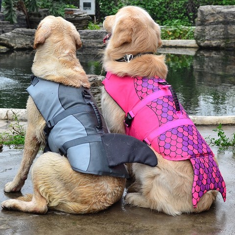 Perro mascota vida chaqueta ropa de seguridad chaleco Collar arnés protector de perro mascota nadando salvavidas de baño de tiburón ► Foto 1/6