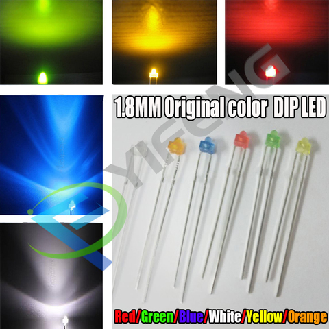 Diodo de luz LED de 1,8mm, 30 Uds., blanco, amarillo, rojo, verde, azul o naranja, LED DIP de color Original ► Foto 1/2