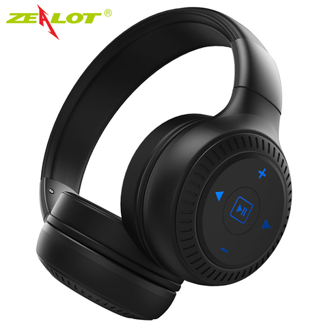 ZEALOT-auriculares estéreo B20, inalámbricos por Bluetooth, con micrófono, graves, plegables, para ordenador, teléfono, soporte Aux ► Foto 1/6
