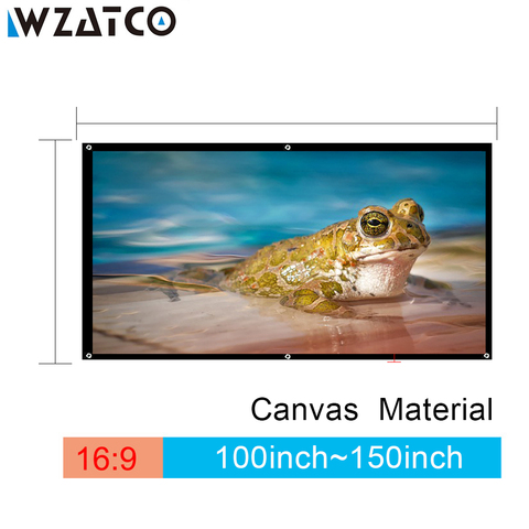WZATCO-pantalla de proyección HD plegable de 100 pulgadas, 120 pulgadas, 150 pulgadas, 16:9, para proyector LED SONY BenQ DLP ► Foto 1/6