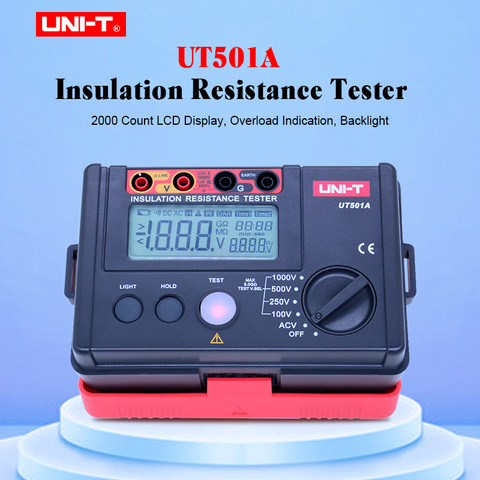Medidor de resistencia de aislamiento UNI-T, medidor de voltaje de resistencia a tierra UT501A ► Foto 1/6