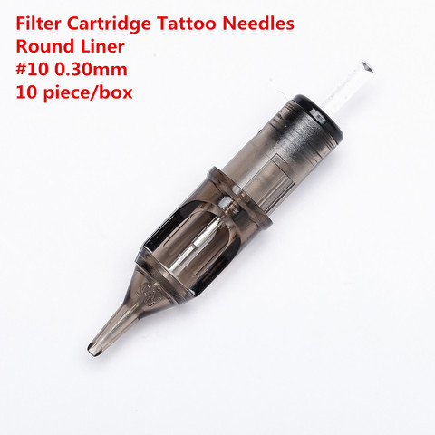 Original cartucho de filtro de agujas de tatuaje línea ronda #10 0,30mm sistema de membrana agujas para Cartucho de la máquina 10 unids/lote ► Foto 1/6
