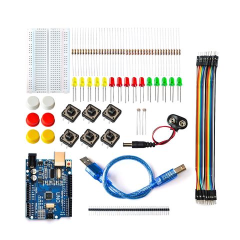 Nuevo motor de arranque Kit UNO R3 para arduino mini Placa de LED de alambre de puente botón compatile ► Foto 1/2