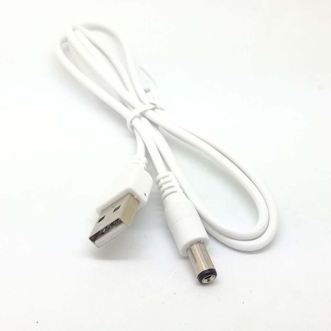 Nuevo ordenador portátil blanco USB macho a 5 V DC 5,5mm x 2,1mm barril conector cargador de Cable de alimentación cable ► Foto 1/4