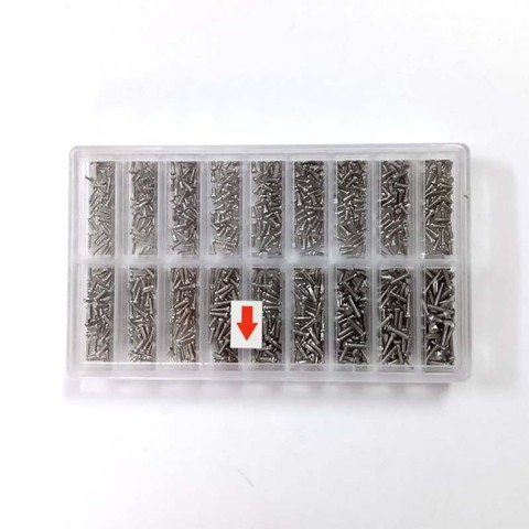 900 unids/set de plata pequeño de acero inoxidable tornillos para gafas reloj Kit de reparación de la caja de herramientas de surtidos tornillos tornillo ► Foto 1/4