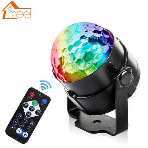 Mini lámpara LED RGB de 7 colores para escenario, bola mágica de cristal, proyector láser activado con sonido, para fiesta, discoteca, Club, DJ ► Foto 1/1