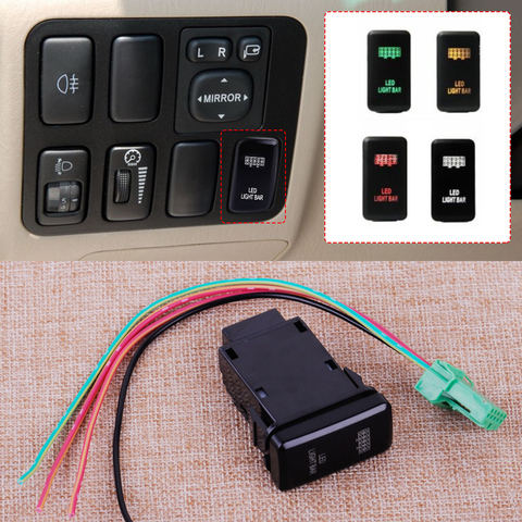 Interruptor de encendido/apagado de luz antiniebla de 12V con cable de arnés adecuado para Toyota Prado Landcruiser FJ Cruiser Tacoma Hilux ► Foto 1/4