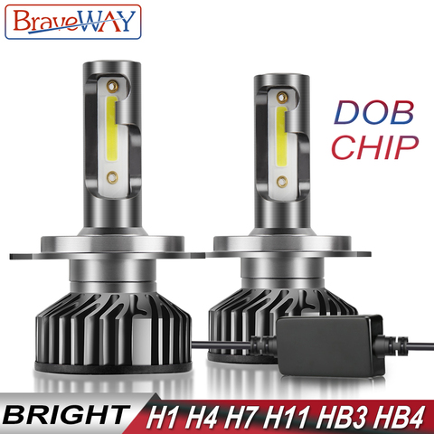 BraveWay Chip de DOB LED de hielo de las lámparas para Auto H1 H4 H7 H8 H11 HB3 HB4 9006 de 9005 bombillas de luz LED faro H7 Canbus 72W 12000LM 12V 12V ► Foto 1/6