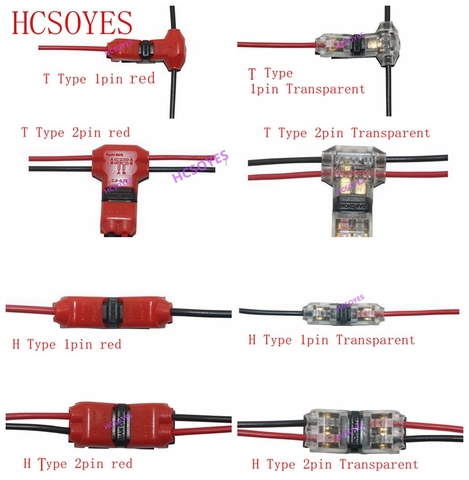 Conector de Cable de empalme rápido para coche eléctrico, conjunto de cables de 1pin/2pin tipo H/T de 24-18AWG, 10 Uds. ► Foto 1/6