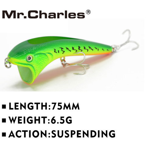 Mr.Charles CN51-señuelo de pesca de 75mm, 6,5g, suspensión VIB, surtido de colores, Crankbait, Swimbait, cebo duro, aparejos de pesca ► Foto 1/6