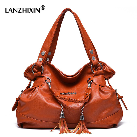 LANZHIXIN-Bolso de mano grande e informal para mujer, bolsa de diseñador con borlas tejidas y Asa superior, 2022 ► Foto 1/6