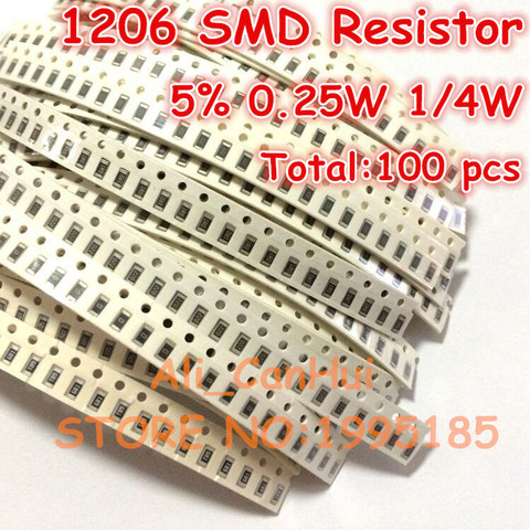 100 unids/lote 1206, 5%, 5,6 Kohm 5K6 562 1/4W 0,25 W SMD resistencia de 3,2*1,6mm ► Foto 1/1