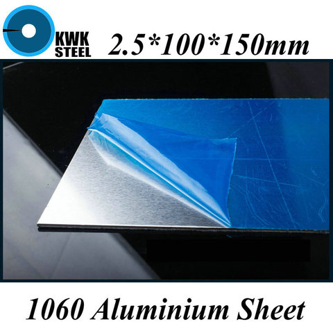Placa de aluminio puro de 2,5*100*150mm, Material de bricolaje, hoja de 1060, envío gratis ► Foto 1/1