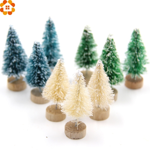 Árbol de Navidad de 3 colores para niños, Mini árboles de pino pequeño de escritorio, decoración del hogar, regalos de Navidad, 15 Uds. ► Foto 1/6